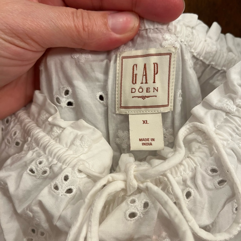 Gap × DÔEN White Cotton Eyelet Midi Dress Size XL Worn Once - Picture 3 of 11